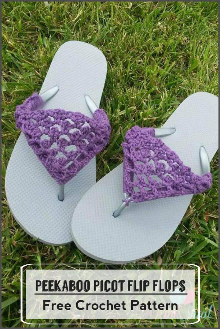 Peekaboo Picot Flip Flops Free Crochet Pattern
